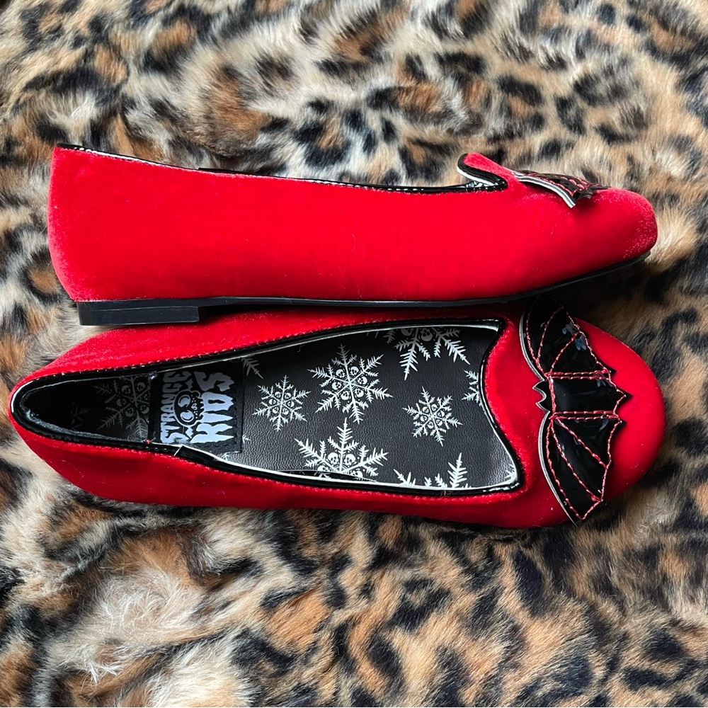 Strange Cult Red Velvet Lydia Bat Flats kids 12 - Picture 8 of 11